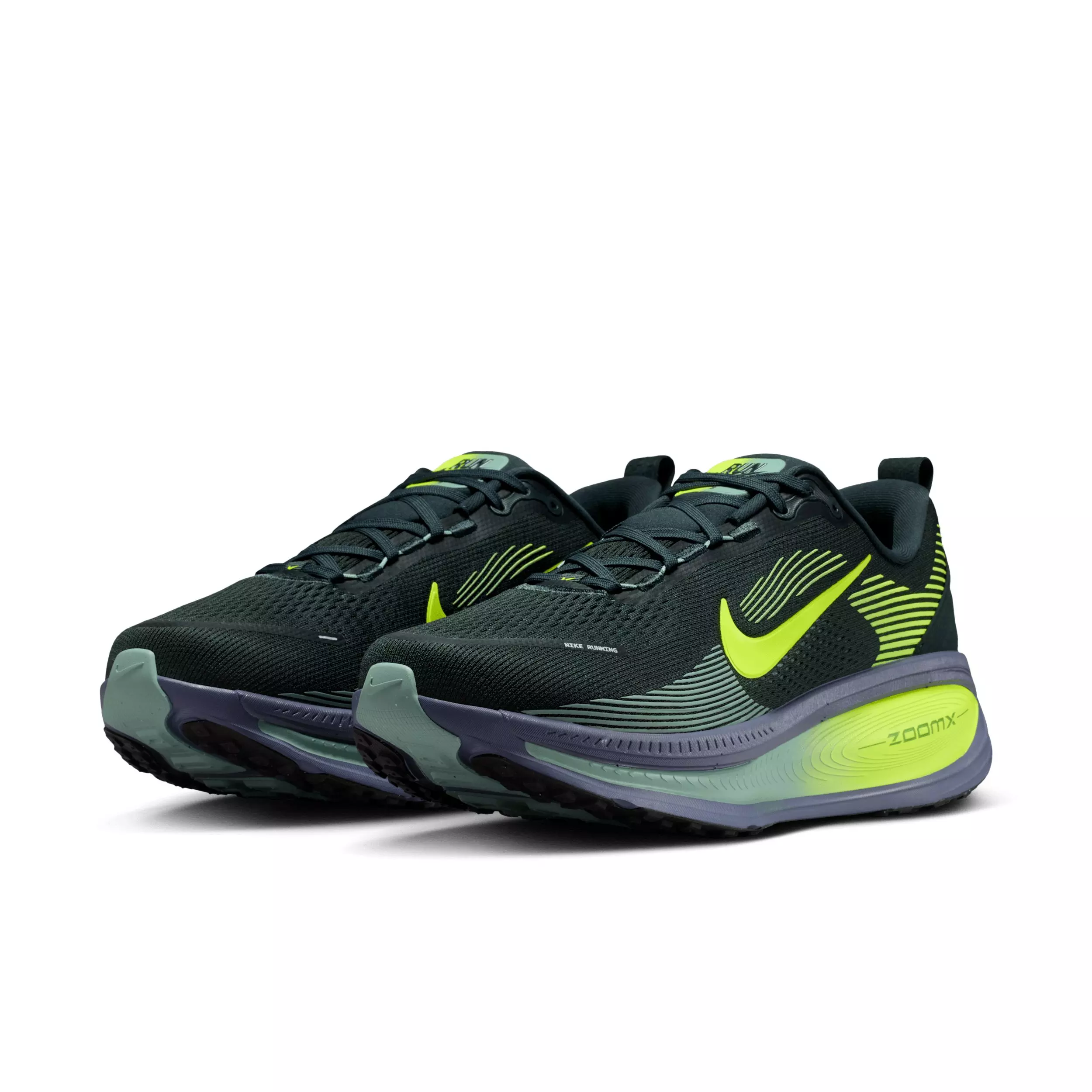 Nike Vomero 18 "Seaweed/Cannon/Sanded Purple/Volt" Men's Wide Running Shoe - SEAWEED/CANNON/PURPLE/VOLT