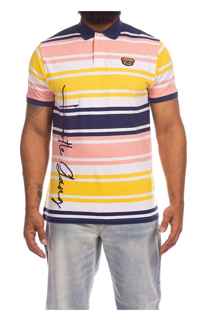 Hustle Gang Men's Break Point Short Sleeve Polo - Multi-Color - MULTI-COLOR