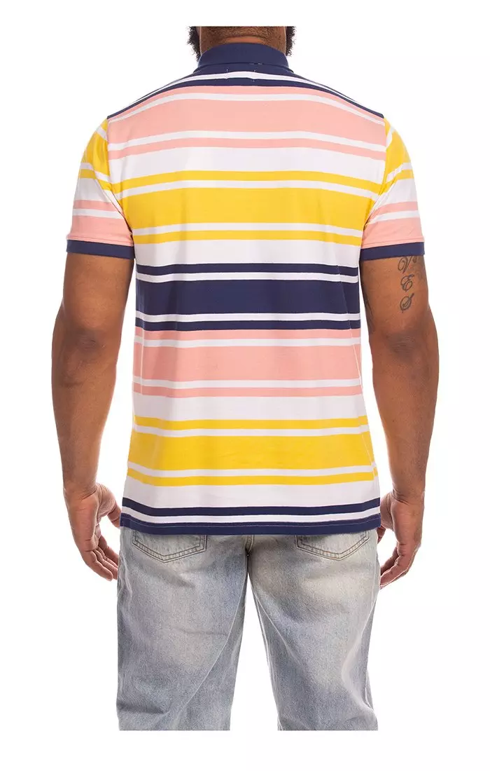 Hustle Gang Men's Break Point Short Sleeve Polo - Multi-Color - MULTI-COLOR