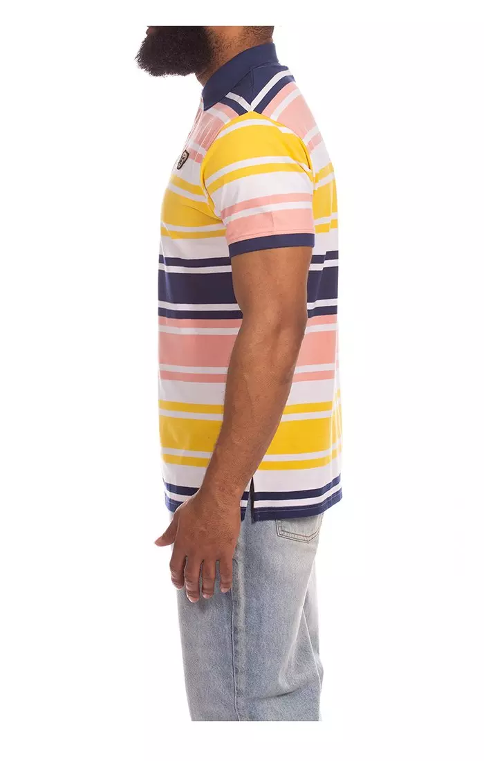 Hustle Gang Men's Break Point Short Sleeve Polo - Multi-Color - MULTI-COLOR