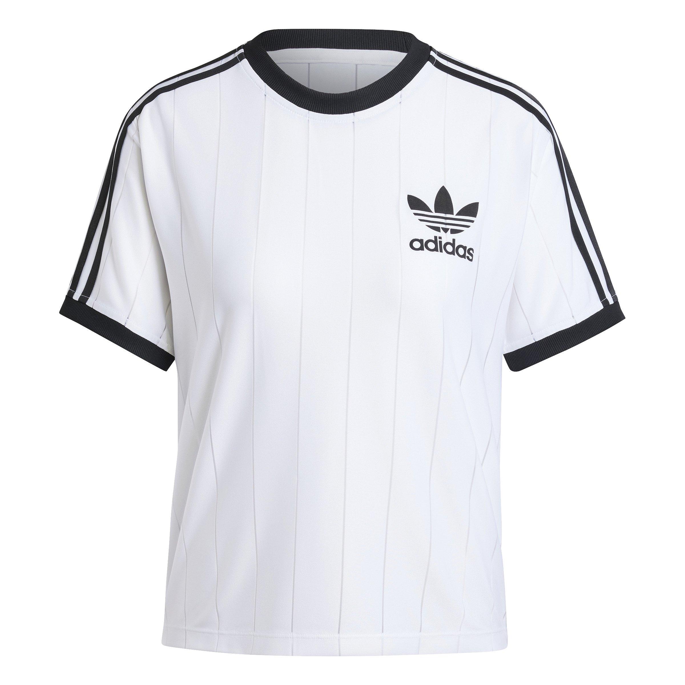 アディダス Adidas 【 Women's 3-Stripes Pinstripe T-Shirt Womens 】 レディース adidas Originals Women's Adicolor 3-Stripes Pinstripe Tee -White