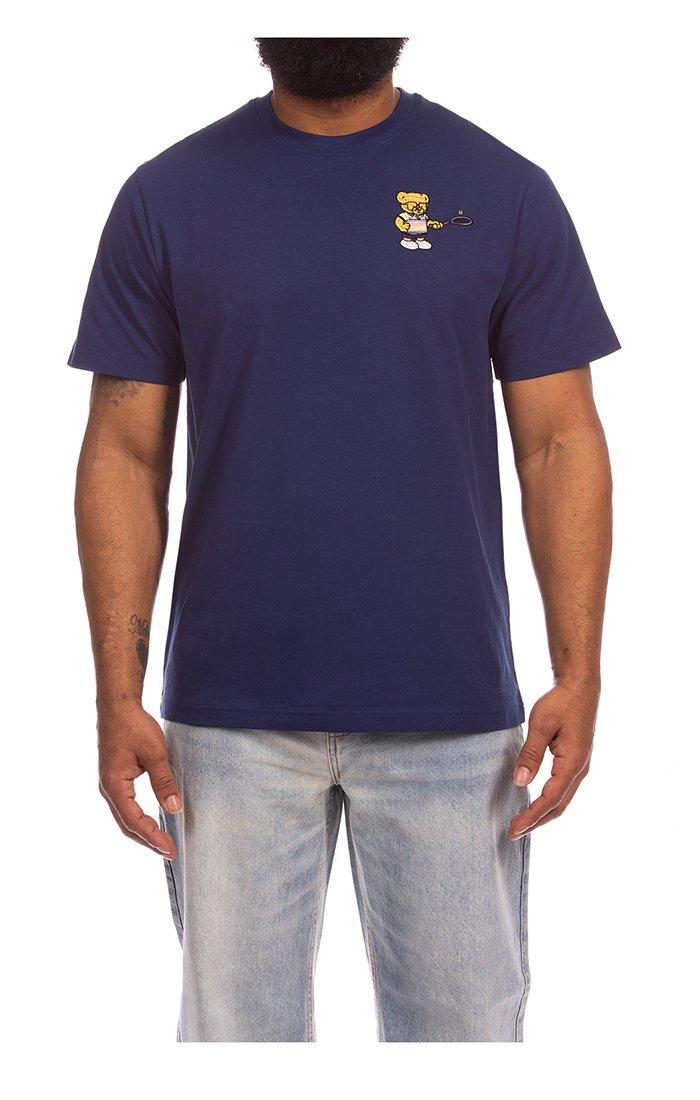 Hustle Gang Men's Forehand Knit Short Sleeve T-Shirt - Blue - BLUE