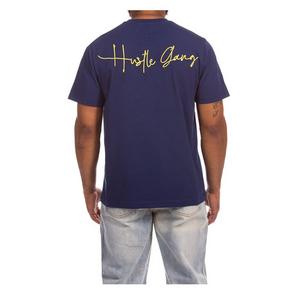 Hustle Gang Men's Forehand Knit Short Sleeve T-Shirt - Blue - BLUE
