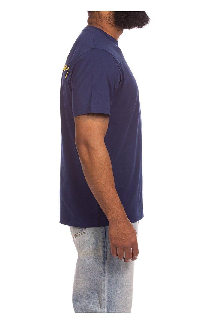 Hustle Gang Men's Forehand Knit Short Sleeve T-Shirt - Blue - BLUE