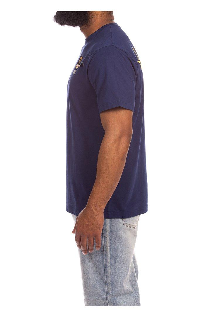 Hustle Gang Men's Forehand Knit Short Sleeve T-Shirt - Blue - BLUE
