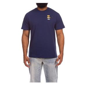 Hustle Gang Men's Forehand Knit Short Sleeve T-Shirt - Blue - BLUE