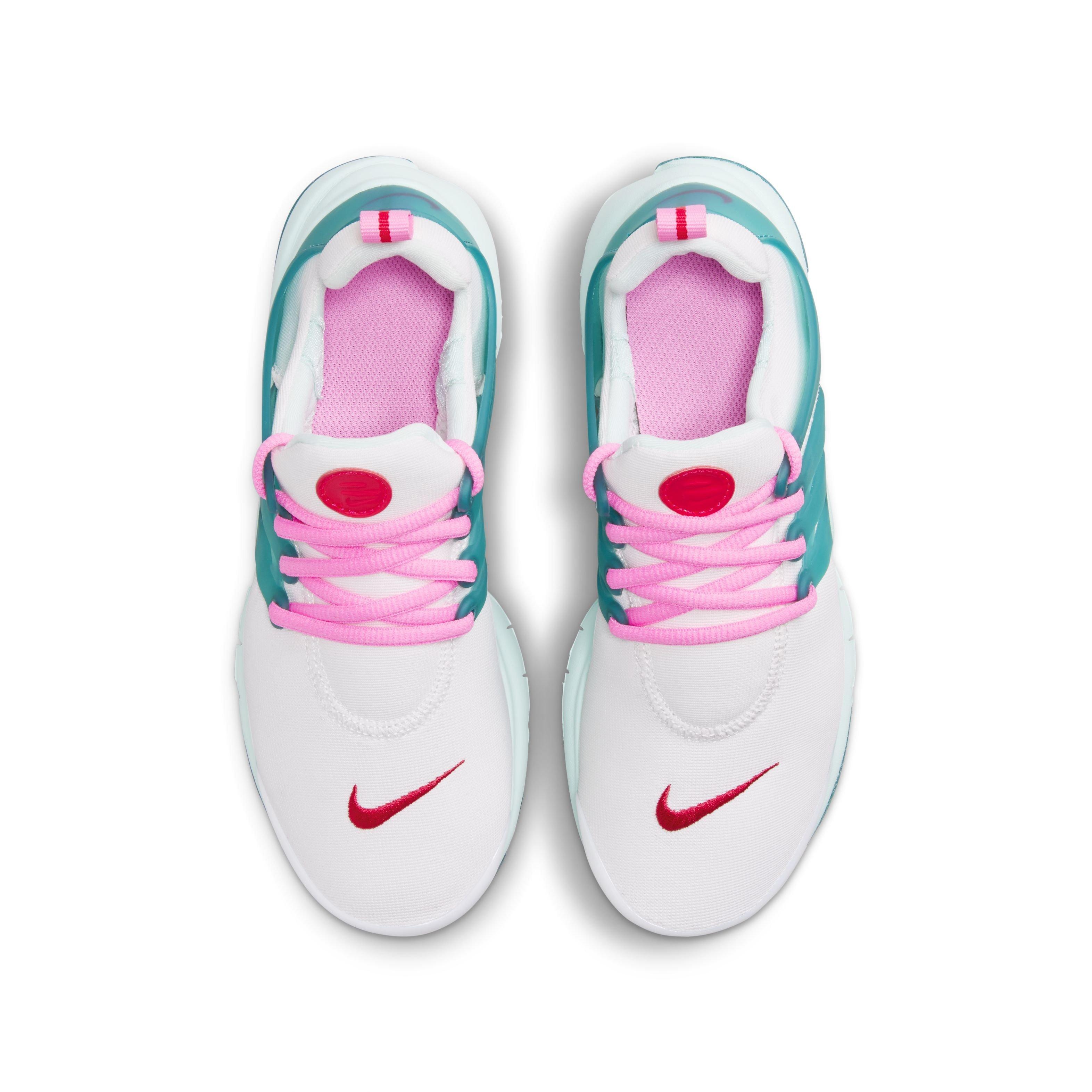 Nike Presto "White/Siren Red/Jade Ice/Geode Teal" Grade School Girls' Shoe - WHITE/RED/JADE/TEAL Thumbnail View 4