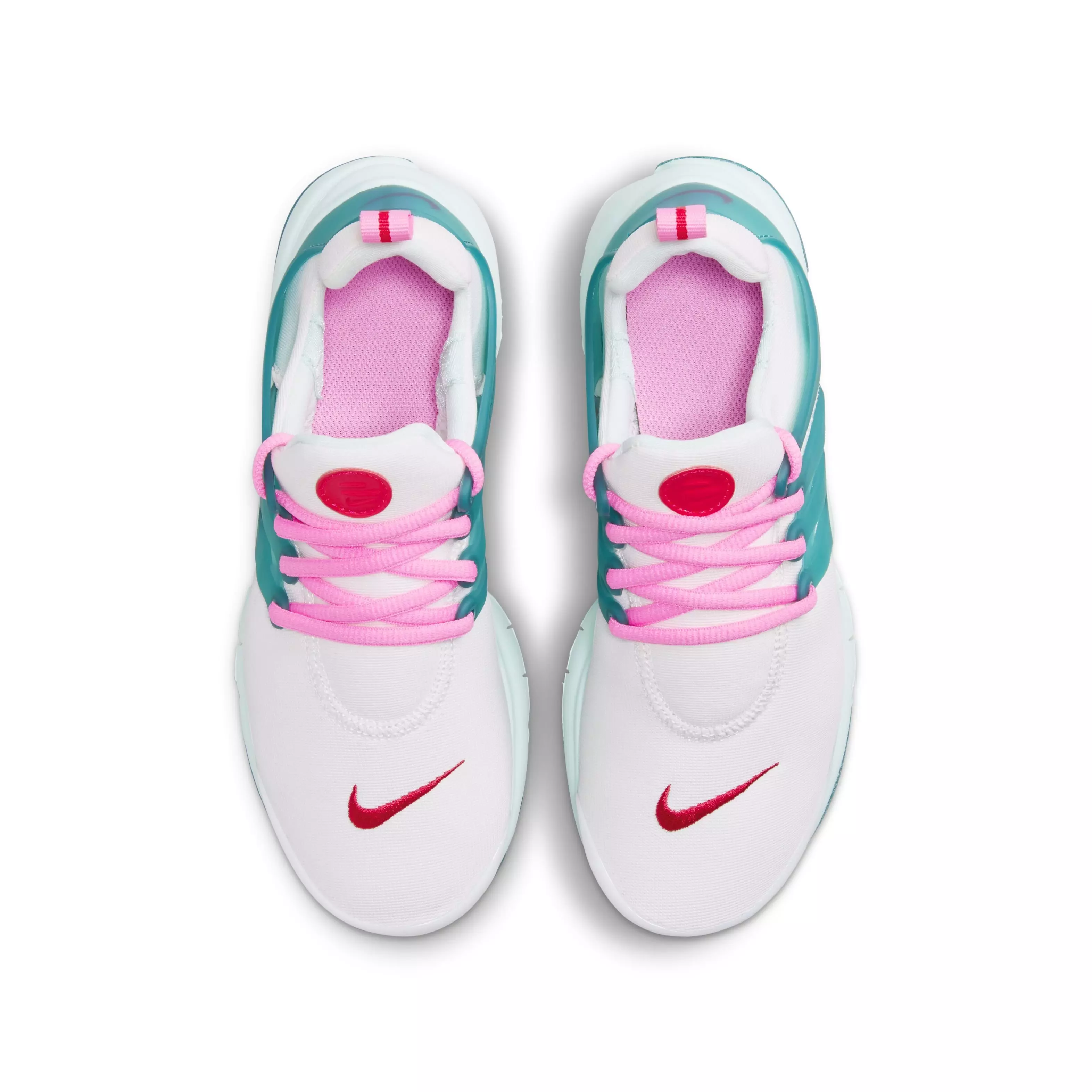 Nike Presto "White/Siren Red/Jade Ice/Geode Teal" Grade School Girls' Shoe - WHITE/RED/JADE/TEAL