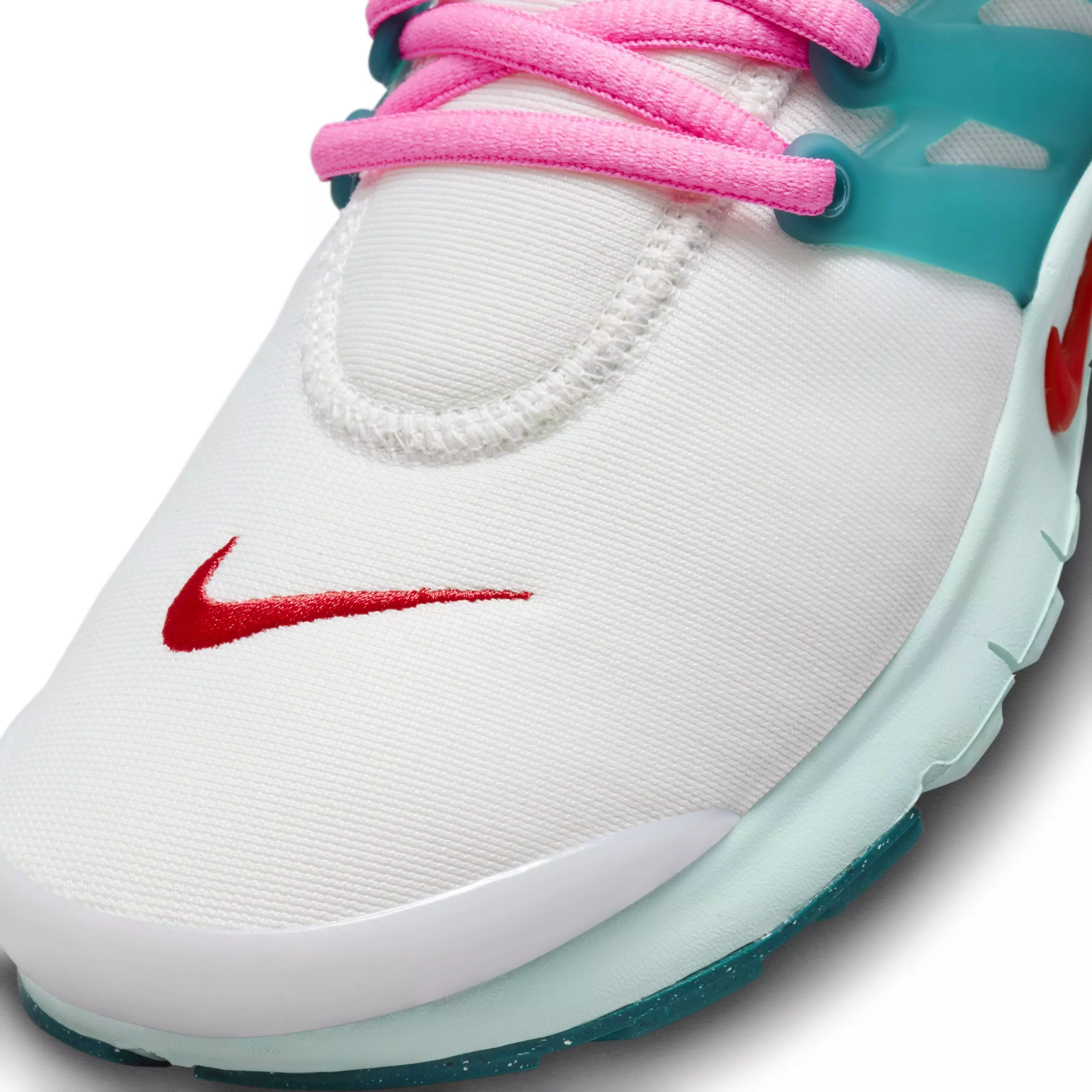 Nike Presto "White/Siren Red/Jade Ice/Geode Teal" Grade School Girls' Shoe - WHITE/RED/JADE/TEAL