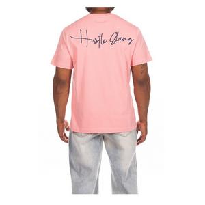 Hustle Gang Men's Forehand Knit Short Sleeve T-Shirt - Pink - PINK