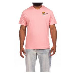 Hustle Gang Men's Forehand Knit Short Sleeve T-Shirt - Pink - PINK