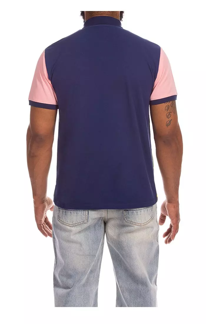 Hustle Gang Men's Doubles Short Sleeve Polo - Multi-Color - MULTI-COLOR