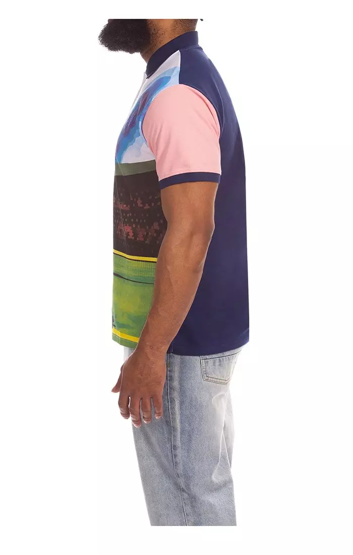 Hustle Gang Men's Doubles Short Sleeve Polo - Multi-Color - MULTI-COLOR
