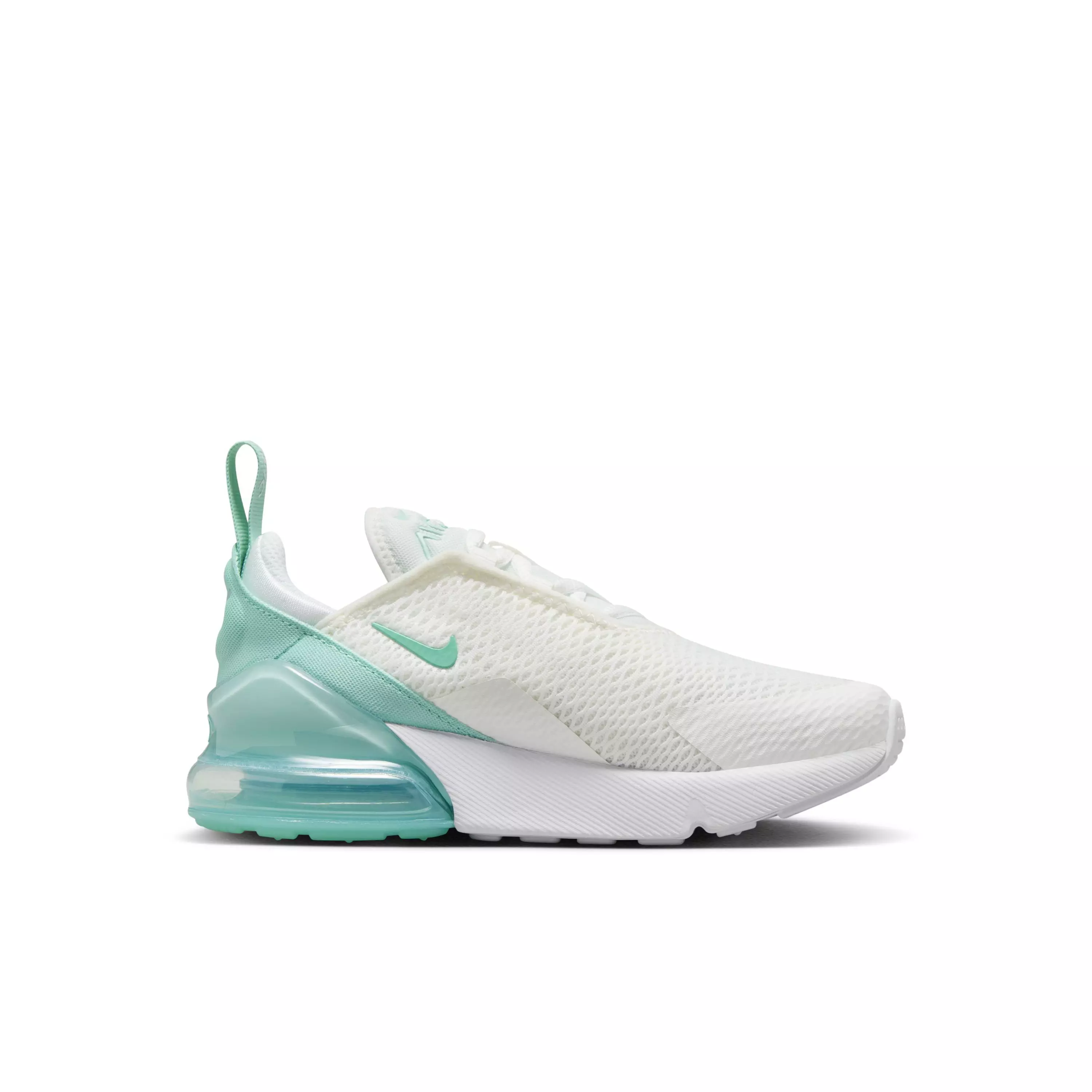 Nike Air Max 270 "Summit White/Emerald Rise/Jade Ice/White" Preschool Girls' Shoe - WHITE/EMERALD/JADE/WHITE