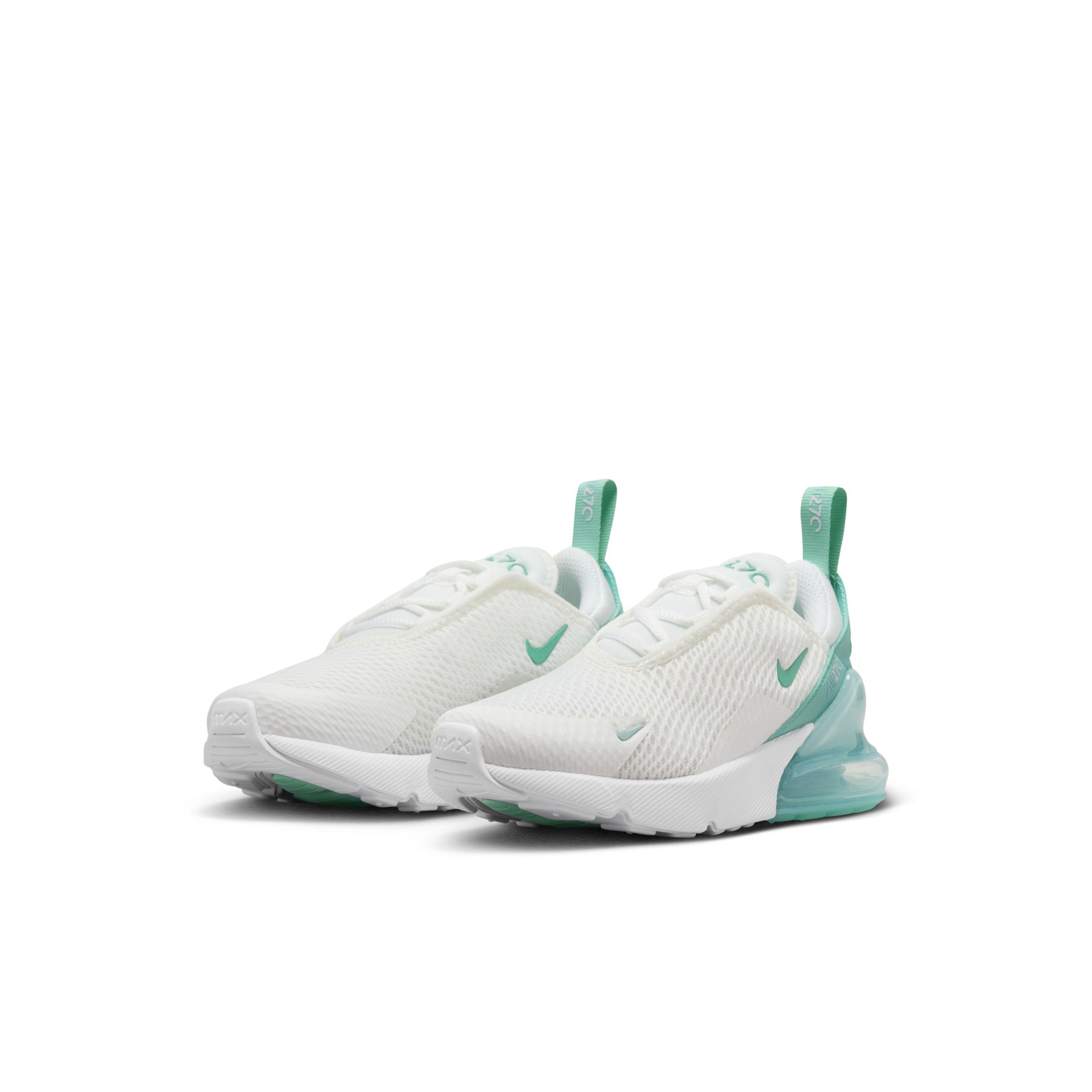 Nike Air Max 270 Summit White Emerald Rise Jade Ice White Preschool Girls Shoe Hibbett