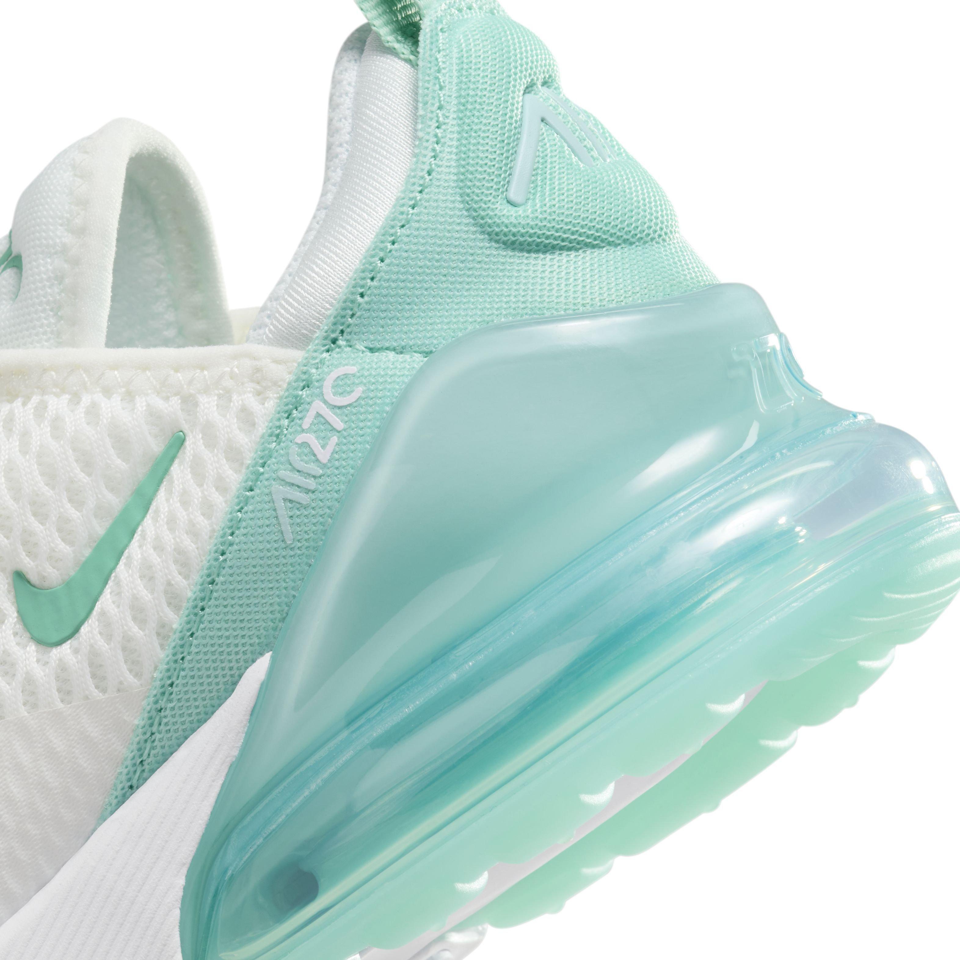 Nike Air Max 270 Summit White Emerald Rise Jade Ice White Preschool Girls Shoe Hibbett