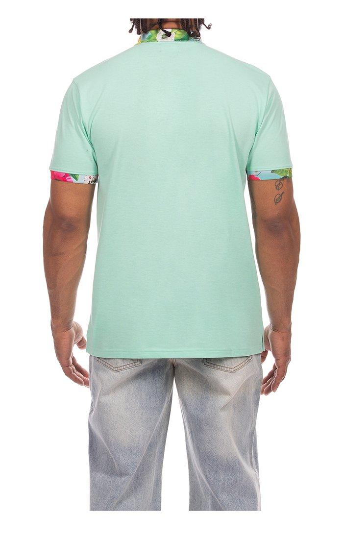 Hustle Gang Men's Corsage Short Sleeve Polo - Green - GREEN