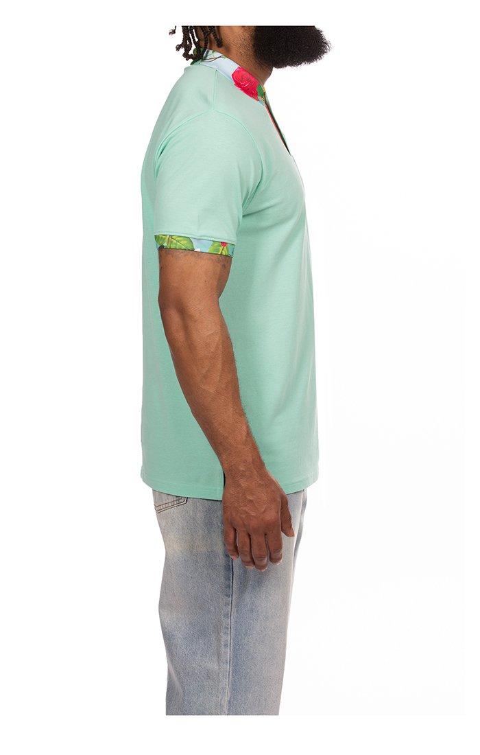 Hustle Gang Men's Corsage Short Sleeve Polo - Green - GREEN
