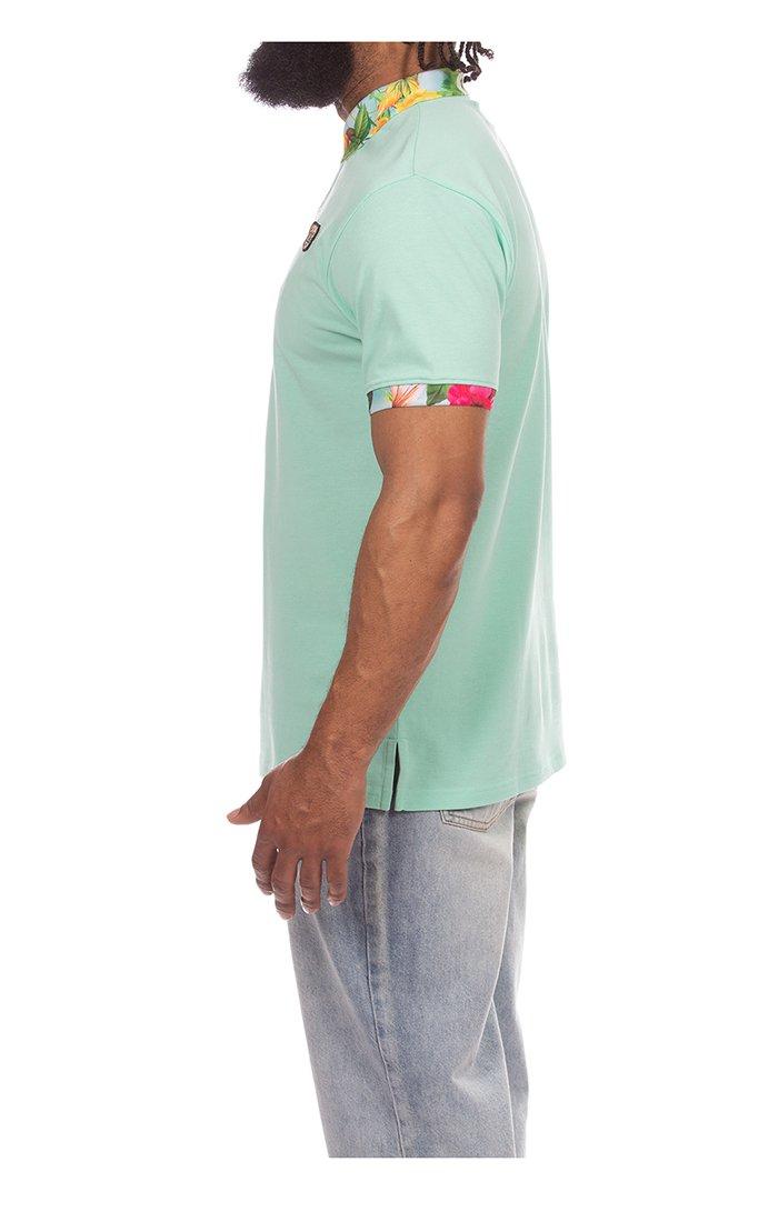 Hustle Gang Men's Corsage Short Sleeve Polo - Green - GREEN