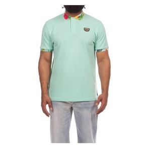 Hustle Gang Men's Corsage Short Sleeve Polo - Green - GREEN