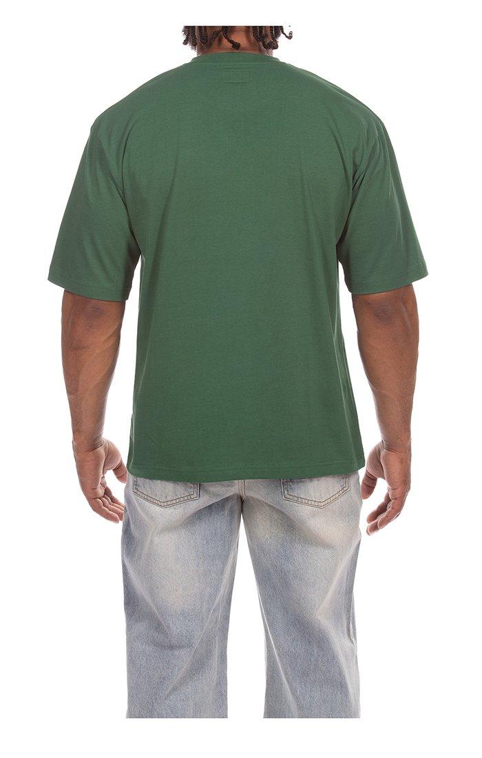 Hustle Gang Men's Stems Knit Short Sleeve T-Shirt - Dark Green - DARK GREEN