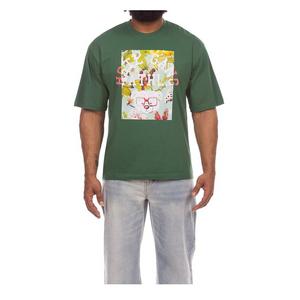 Hustle Gang Men's Stems Knit Short Sleeve T-Shirt - Dark Green - DARK GREEN