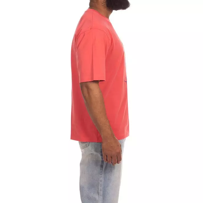 Hustle Gang Men's Volley Bear Knit Short Sleeve T-Shirt - Rose - ROSE