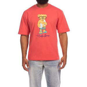 Hustle Gang Men's Volley Bear Knit Short Sleeve T-Shirt - Rose - ROSE
