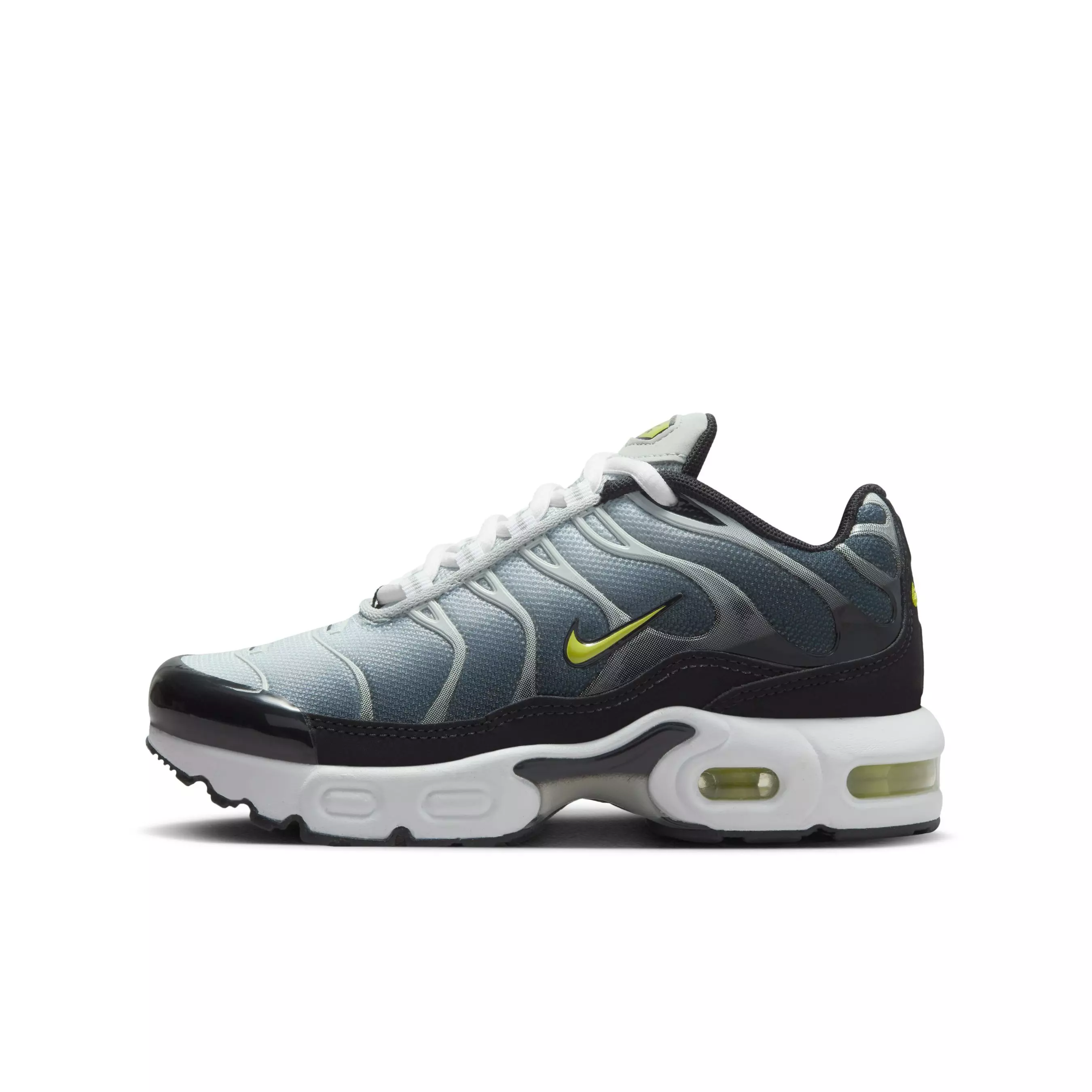Nike Air Max Plus "Black/Bright Cactus/Light Silver/White" Preschool Boys' Shoe - BLACK/CACTUS/LT SILVER/WHITE