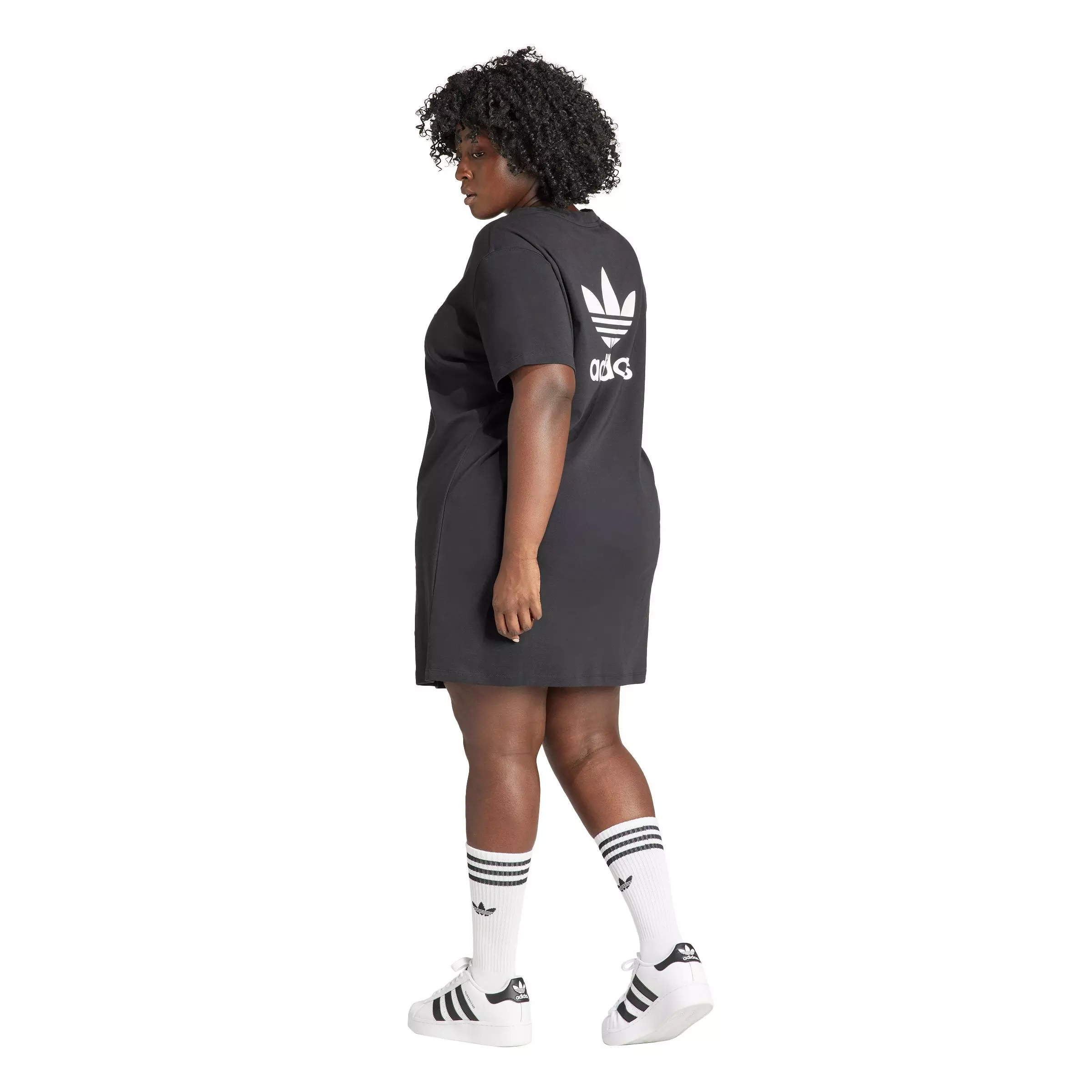 adidas Originals Women's Adicolor Trefoil Dress -Black - BLACK