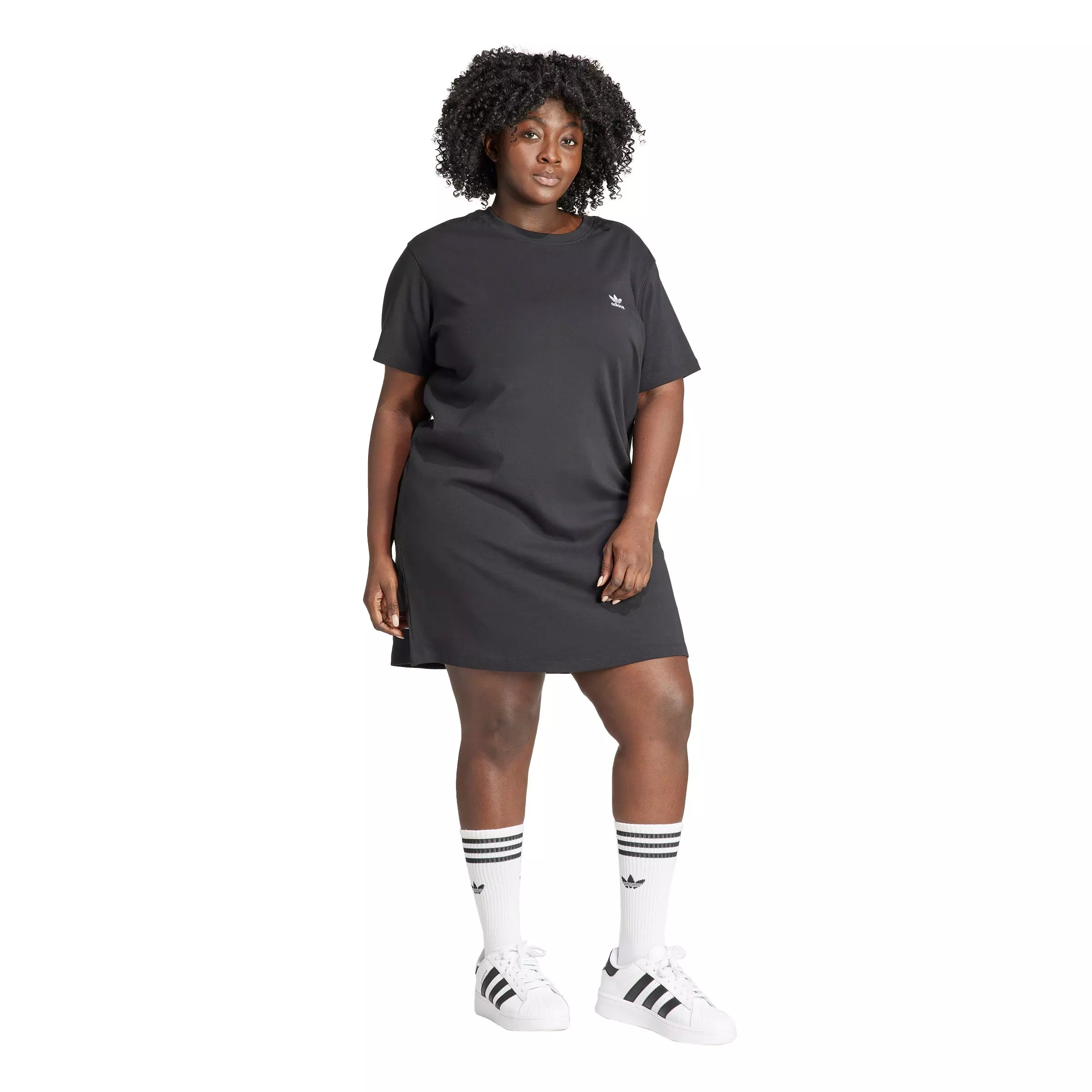 adidas Originals Women's Adicolor Trefoil Dress -Black - BLACK