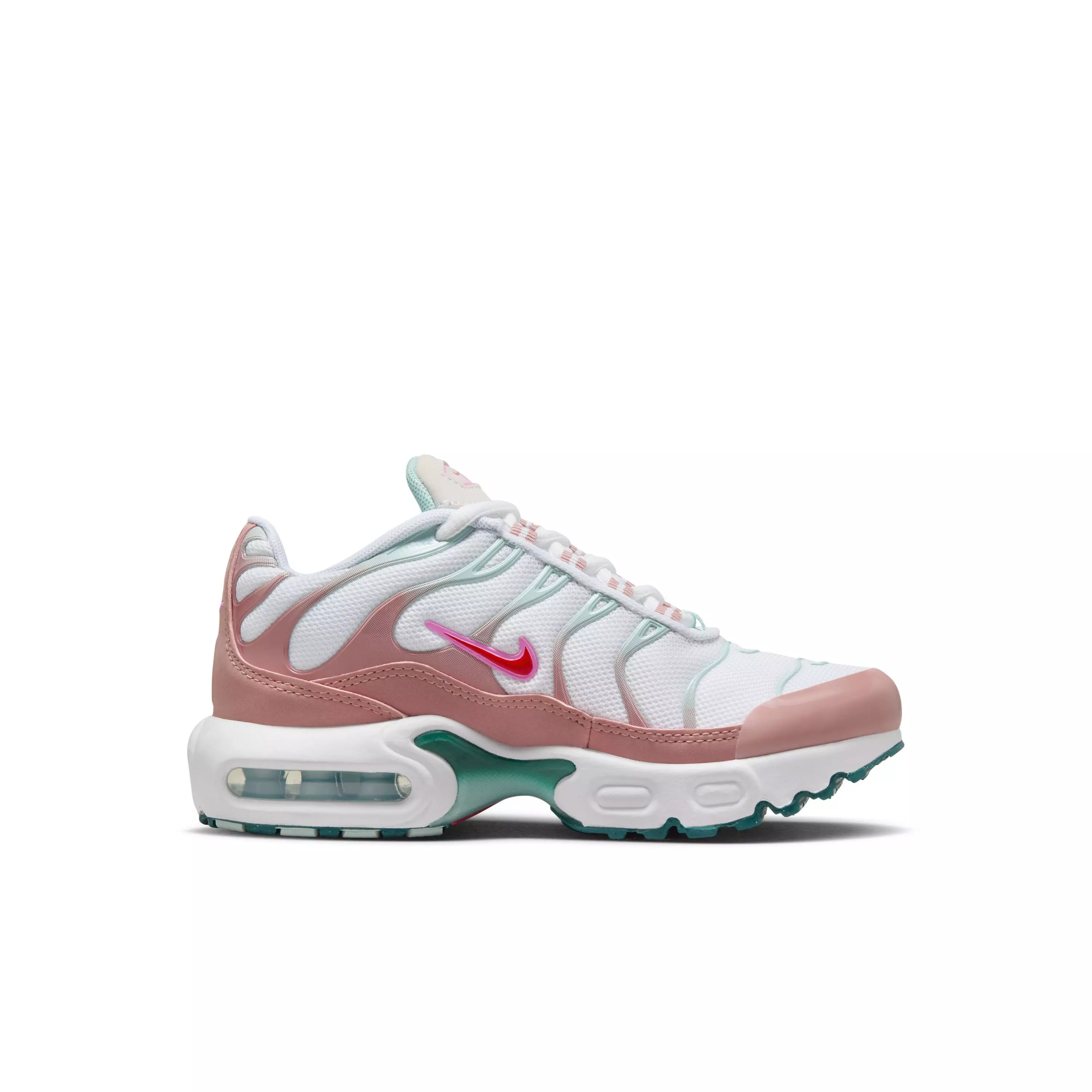 Nike Air Max Plus "White/Siren Red/Red Stardust/Jade Ice" Preschool Boys' Shoe - WHITE/RED/RED/JADE