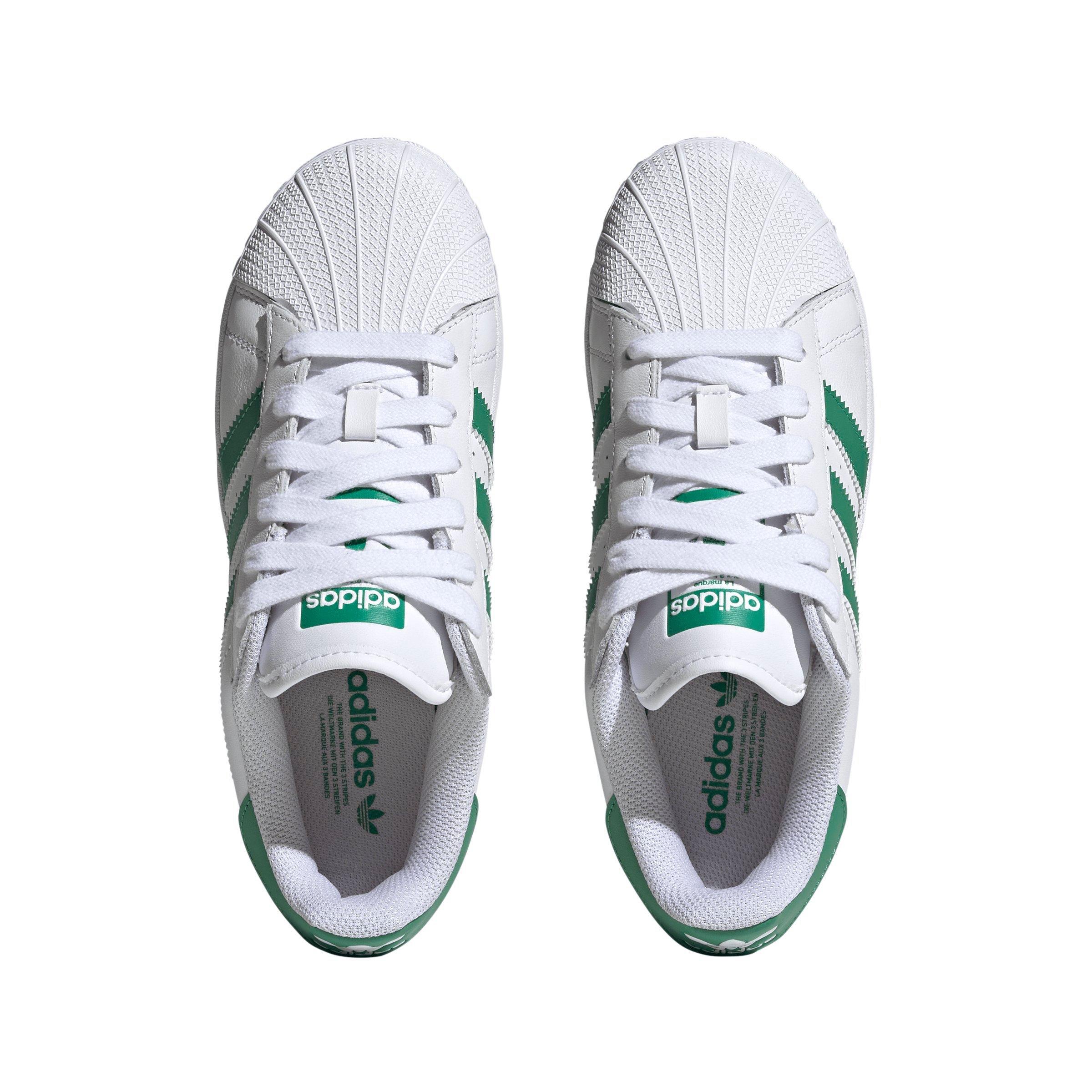 adidas Superstar XLG trainers in future white/green - ShopStyle
