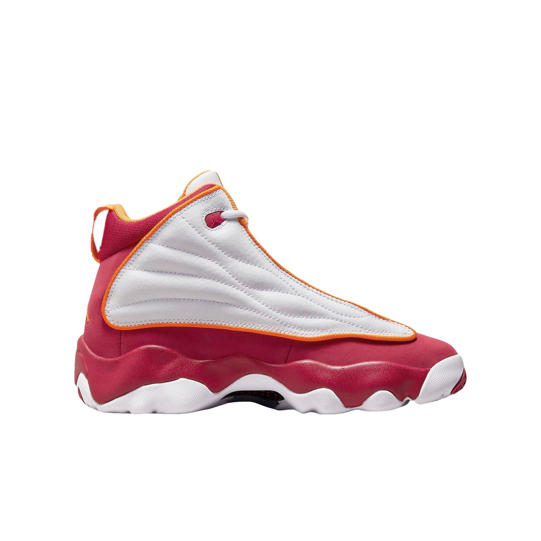 Jordan Pro Strong "White/Vivid Orange/Cardinal Red" Grade School Boys' Shoe - WHITE/ORANGE/RED Thumbnail View 1