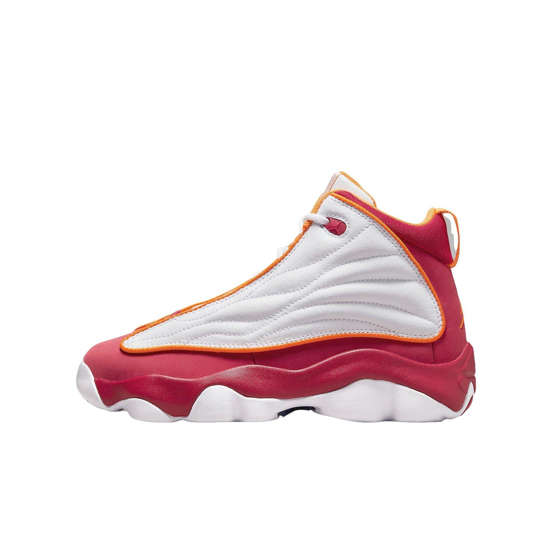 Jordan Pro Strong "White/Vivid Orange/Cardinal Red" Grade School Boys' Shoe - WHITE/ORANGE/RED Thumbnail View 2