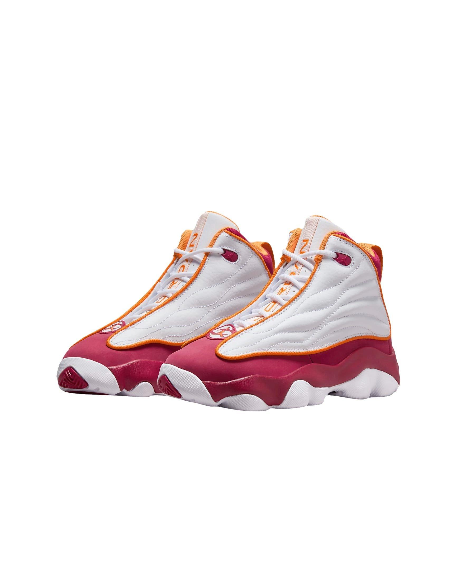 Jordan Pro Strong "White/Vivid Orange/Cardinal Red" Grade School Boys' Shoe - WHITE/ORANGE/RED Thumbnail View 3