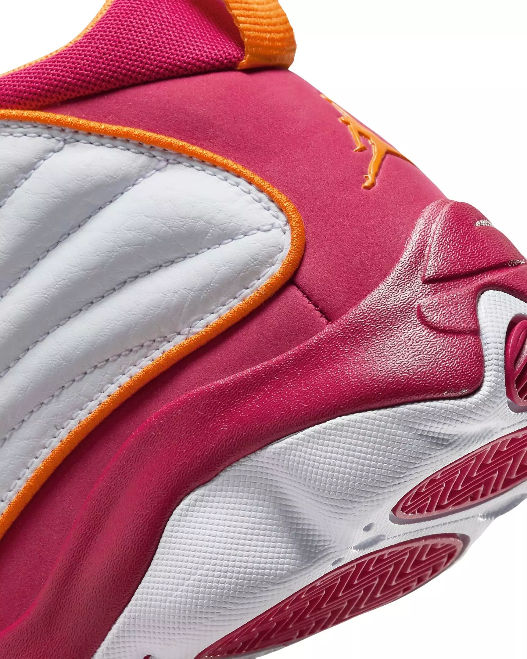 Jordan Pro Strong "White/Vivid Orange/Cardinal Red" Grade School Boys' Shoe - WHITE/ORANGE/RED