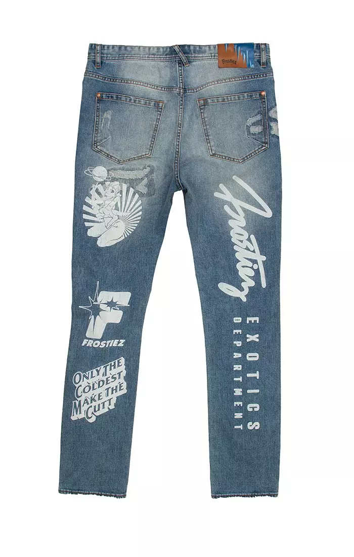 Frostiez Men's The Coldest Jean Medium Blue Wash Denim Jeans - BLUE