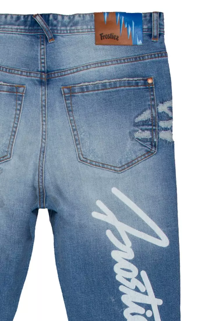 Frostiez Men's The Coldest Jean Medium Blue Wash Denim Jeans - BLUE
