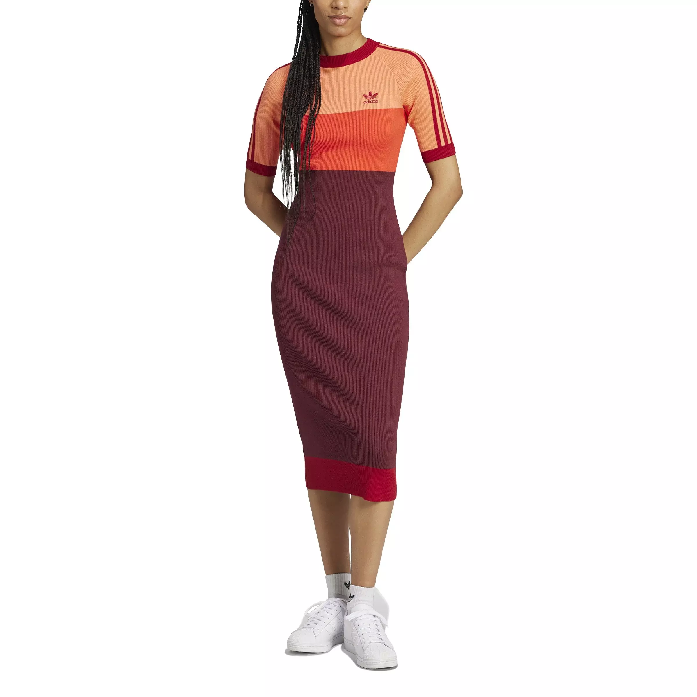 adidas Originals Women's x KSENIASCHNAIDER Knitted Dress -Orange - ORANGE