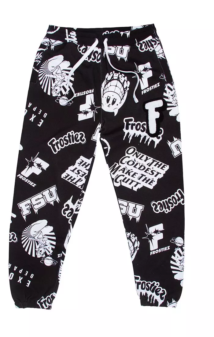 Frostiez Men's The Coldest Sweatpants - Black/White - BLACK/WHITE