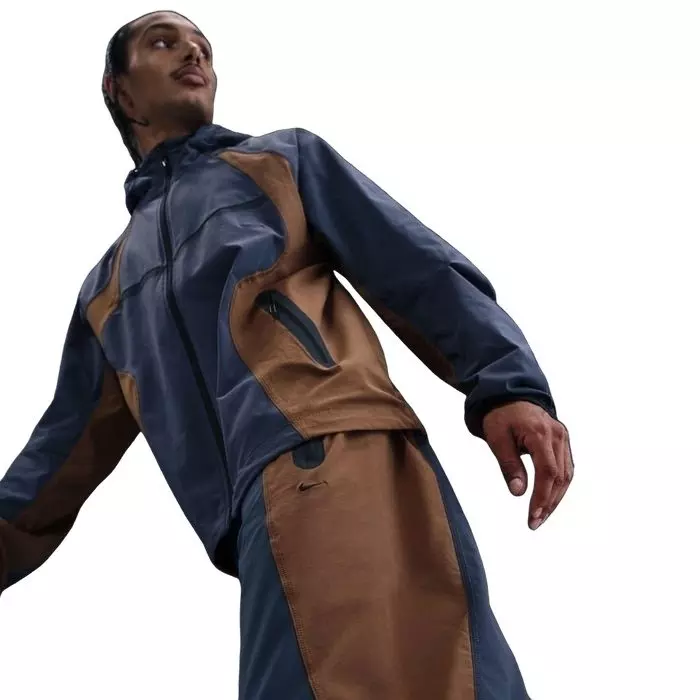 Nike Men's Tech Dri-FIT Woven Color-Block Oversized Pants - BLUE/BROWN