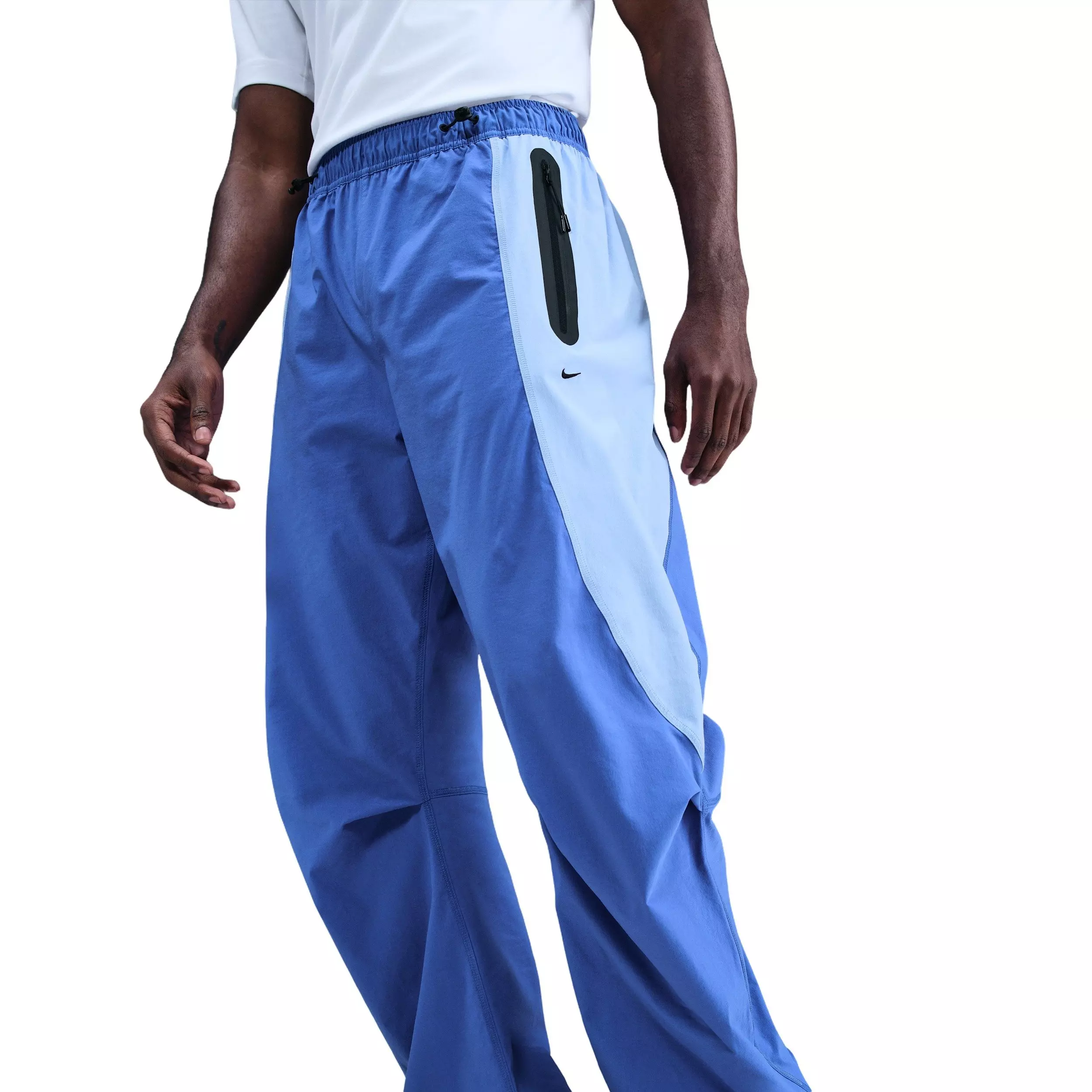 Nike Men's Tech Dri-FIT Woven Color-Block Oversized Pants - BLUE
