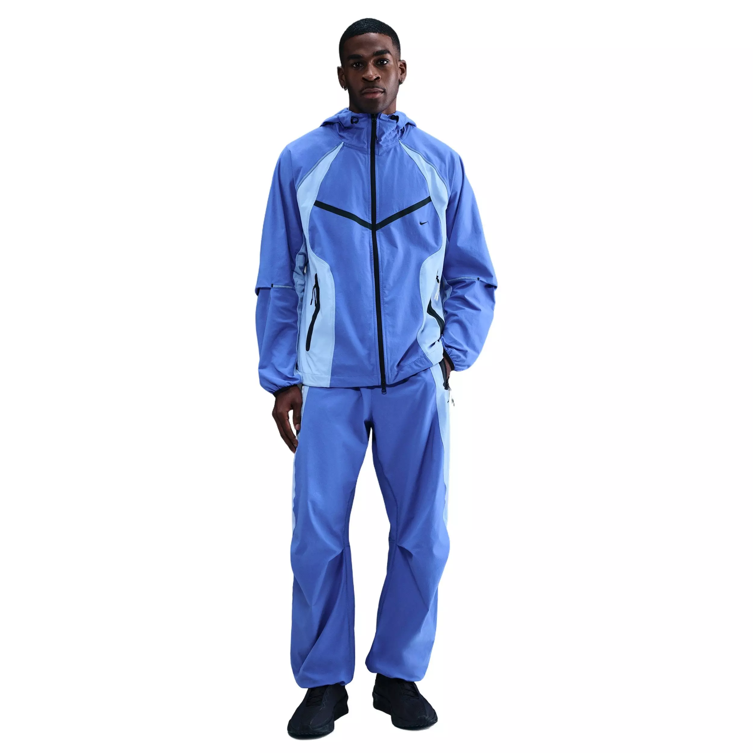 Nike Men's Tech Dri-FIT Woven Color-Block Oversized Pants - BLUE