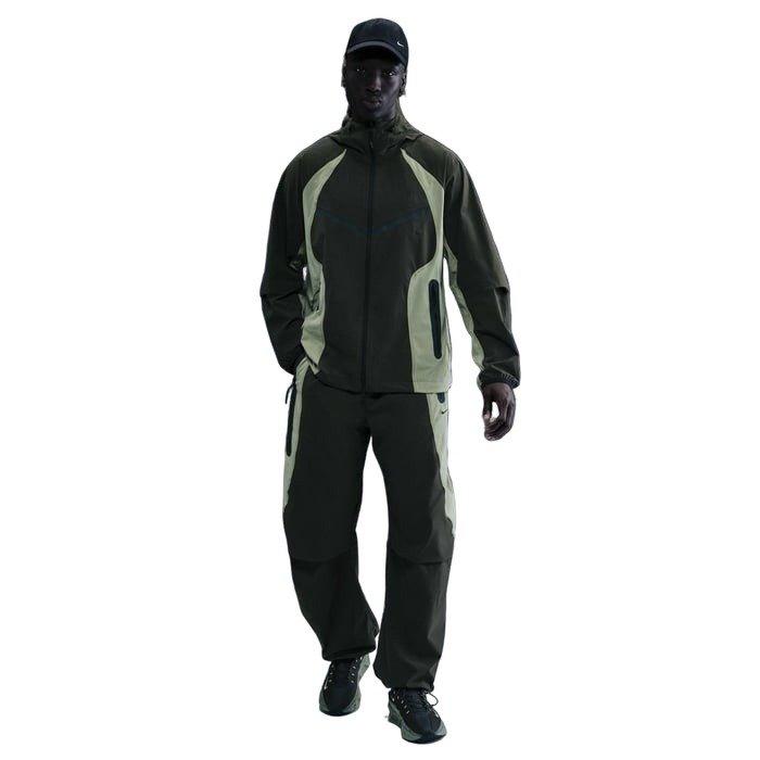 Nike Men's Tech Dri-FIT Woven Color-Block Oversized Pants - GREEN Thumbnail View 1