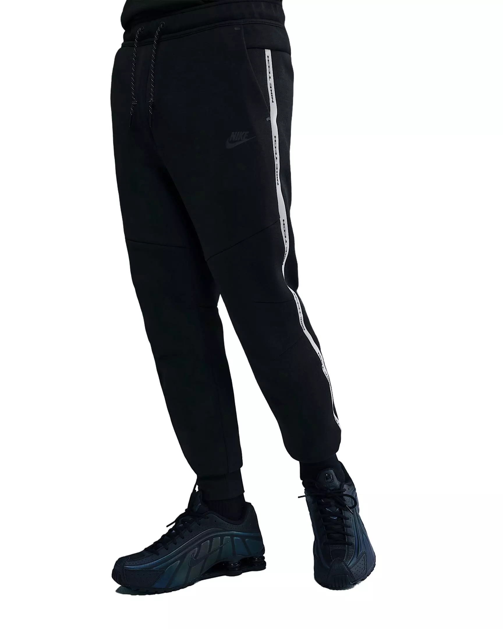 Nike Men's Tech Fleece Joggers with Reflective Accents - BLACK