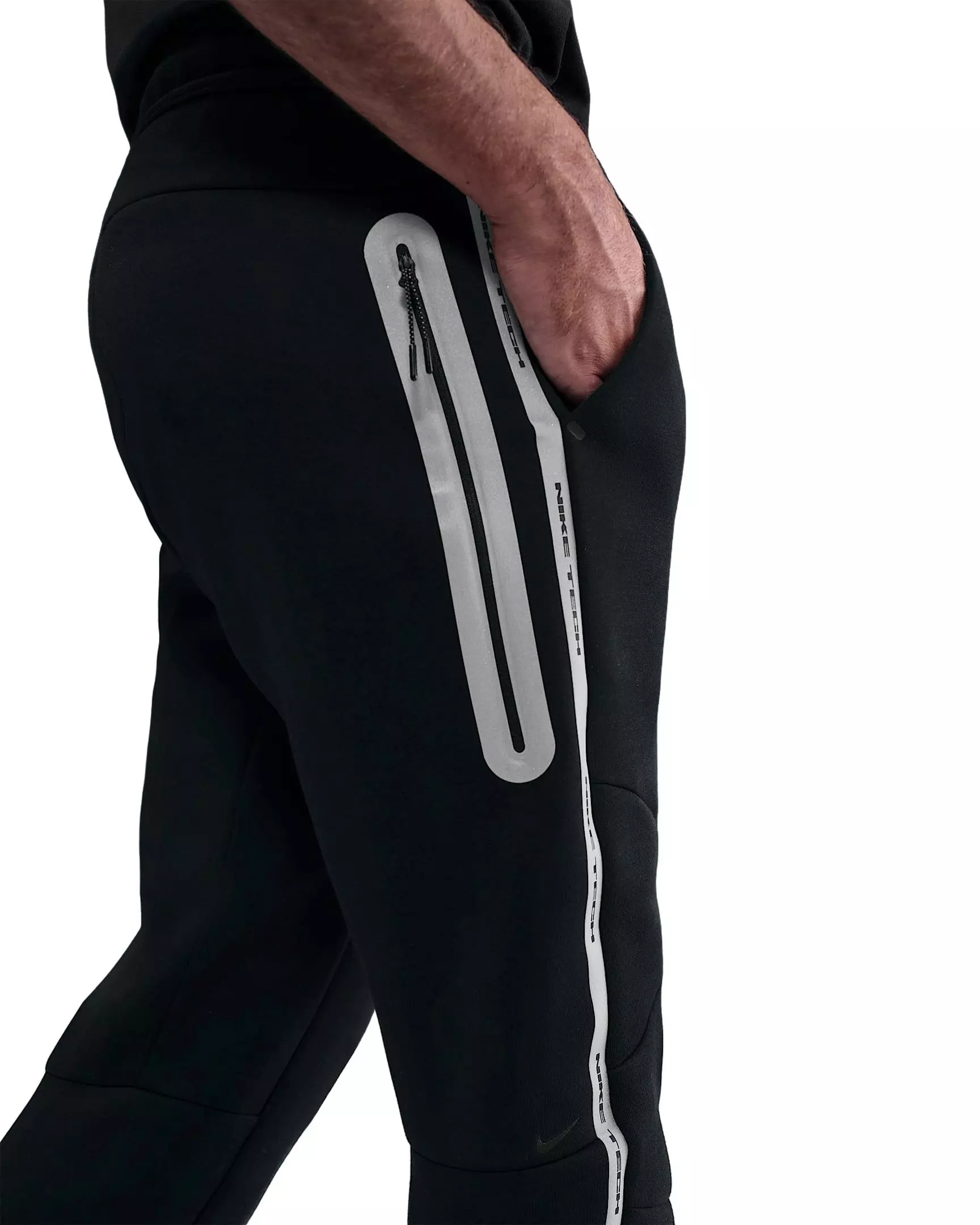 Nike Men's Tech Fleece Joggers with Reflective Accents - BLACK