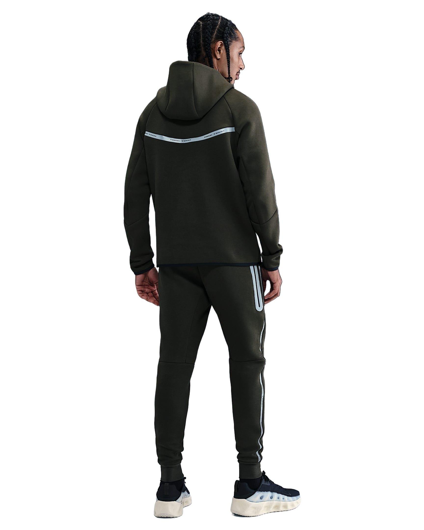 Nike Men's Tech Fleece Joggers with Reflective Accents - GREEN Thumbnail View 2