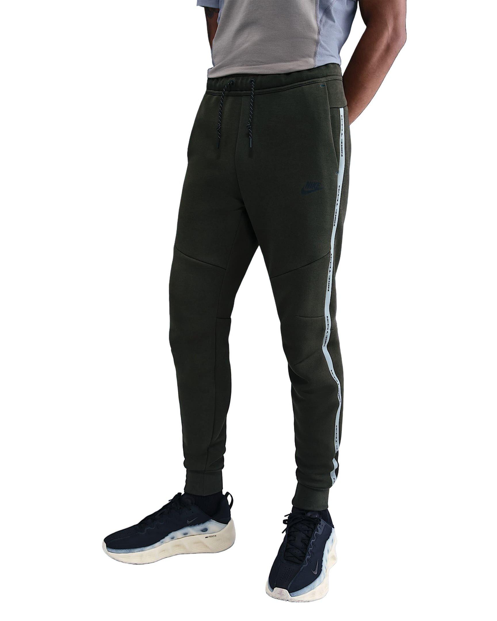 Nike Men's Tech Fleece Joggers with Reflective Accents - GREEN Thumbnail View 3