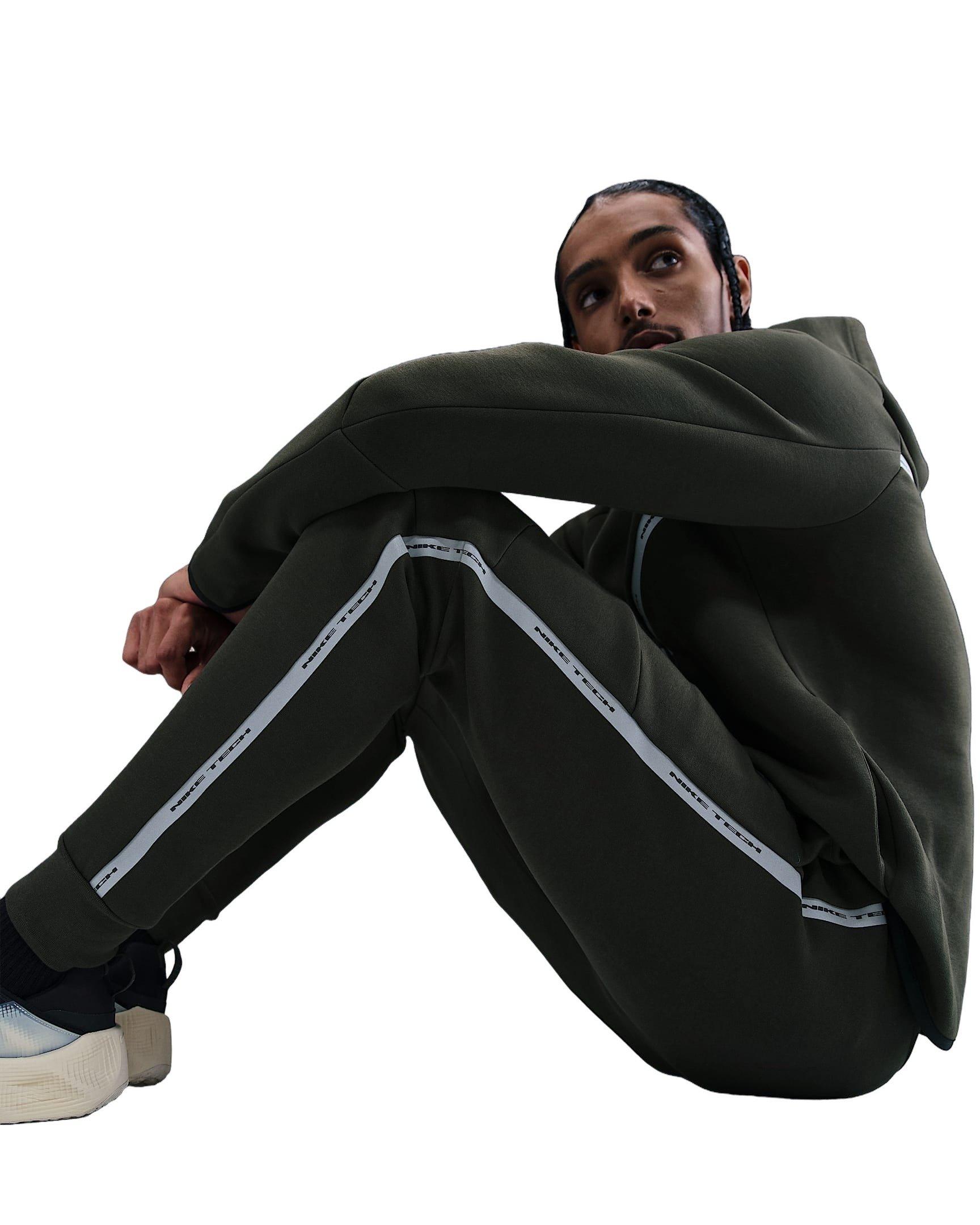 Nike Men's Tech Fleece Joggers with Reflective Accents - GREEN Thumbnail View 5